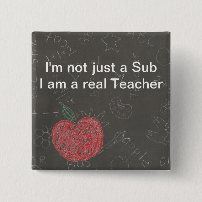 Red Apple Not just a Sub Button (Front)