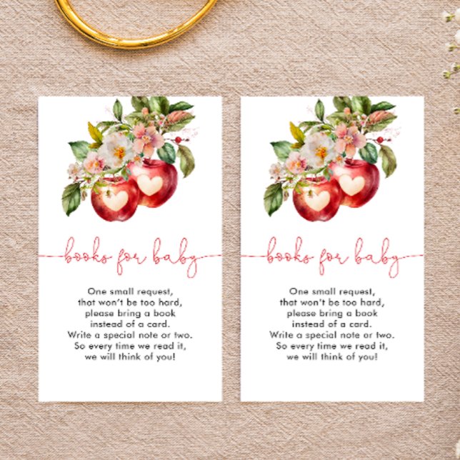 Red Apple of my Eye Books for Baby Ticket Enclosure Card (Creator Uploaded)