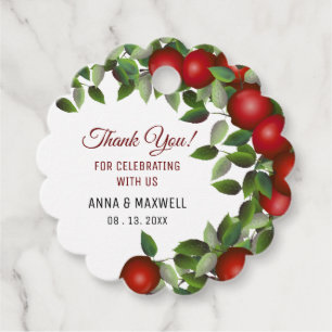 Red Apple Orchard Wedding Thank You Favour Tags