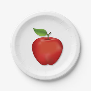 Red Apple  Paper Plate