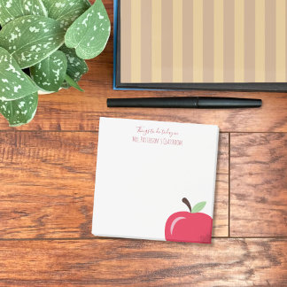 Red Apple Part Teacher Small Post-It Notes