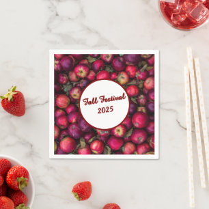 Red Apple Party Customisable Napkin