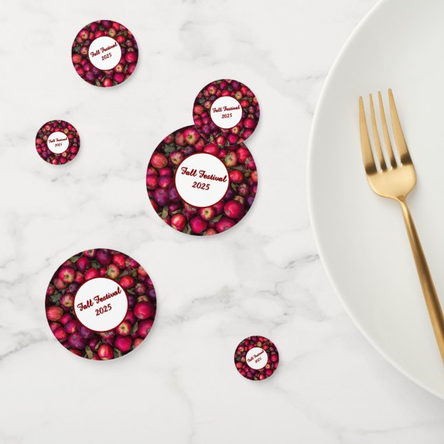 Red Apple Party Customisable Table Confetti (Group)