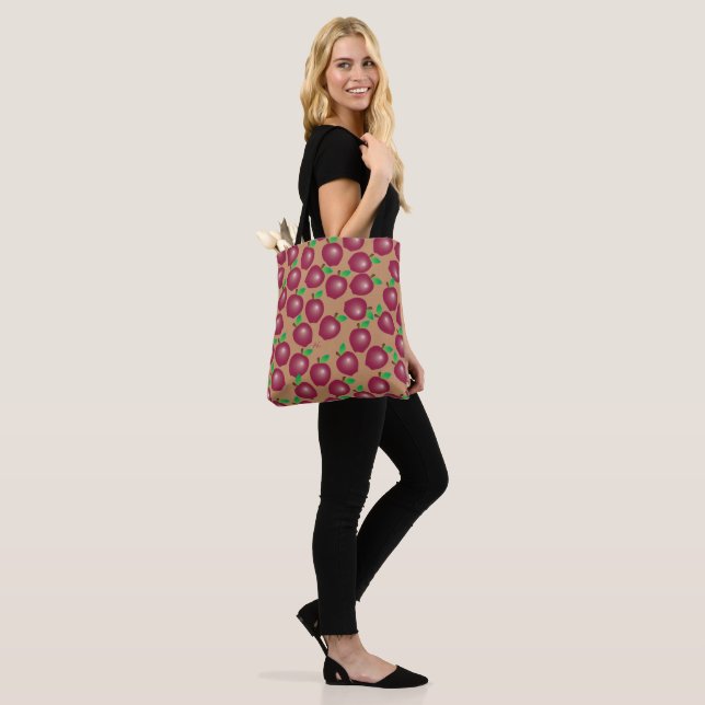 Red Apple Pattern Teacher Tote Bag (On Model)