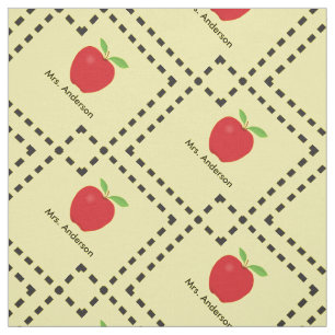 Red Apple Personalised Teacher Fabric