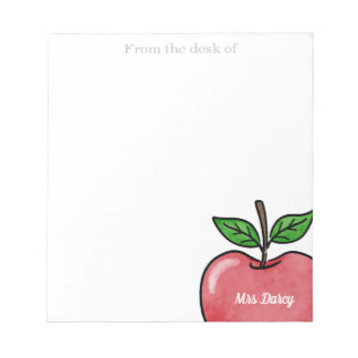 Red Apple Personalised Teacher Notepads