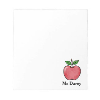 Red Apple Personalised Teacher Notepads