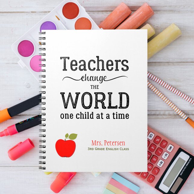 Red apple quote and your text teacher notebook (Creator Uploaded)