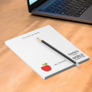 Red apple quote and your text teacher notepad