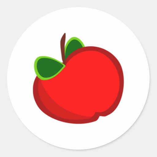 Red Apple Round Sticker | Zazzle