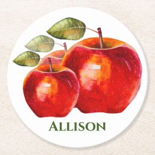 Red Apple’s Round Paper Coaster
