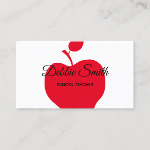 Red Apple School Teacher Business Card
