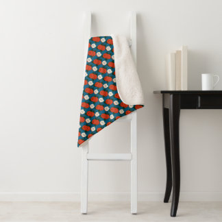 Red Apple Sherpa Blanket | One Owl Artist