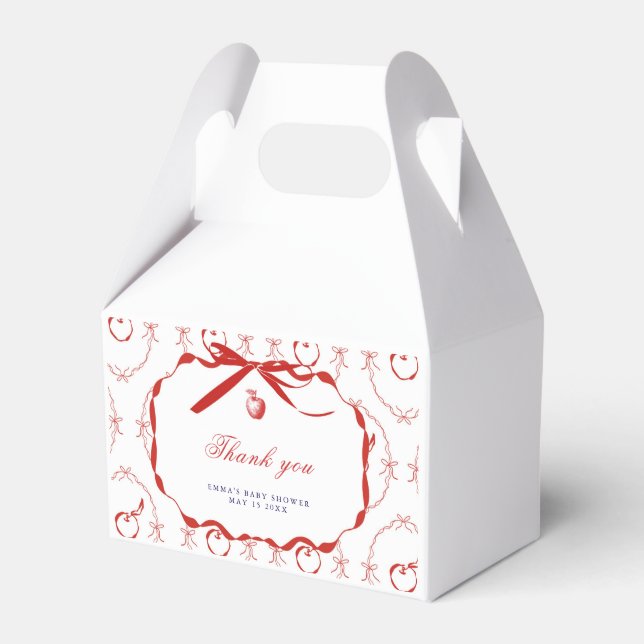 red apple Shower Favour Box (Front Side)