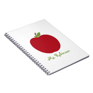 Red Apple Spiral Notebook For Teachers