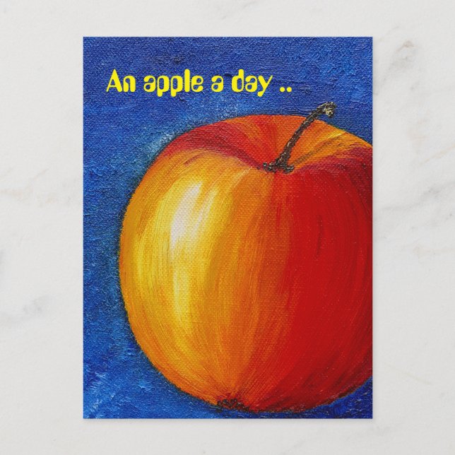 Red Apple - Still Life Paintin Postcard (Front)