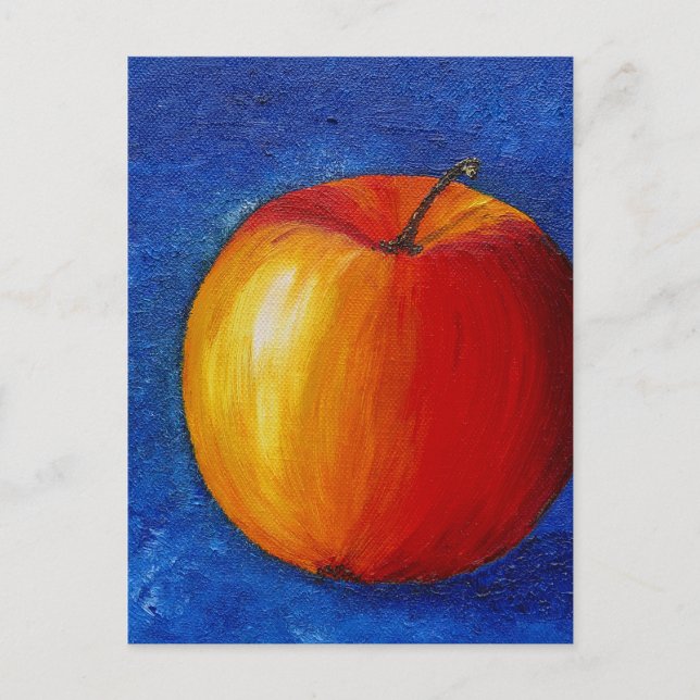Red Apple - Still Life Paintin Postcard (Front)