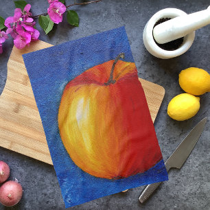 Red Apple - Still Life Painting Tea Towel