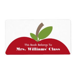Red Apple Teacher Bookplate For Classroom