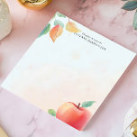 Red Apple Teacher Personalised Name Notepad<br><div class="desc">Show your appreciation with this classic, personalised notepad. A bright red apple, a traditional symbol of teachers and learning, sits in the lower-right corner, accompanied by a few leaves in the upper left. The clean, simple design makes it a thoughtful and practical gift. Customise this notepad with your own text....</div>