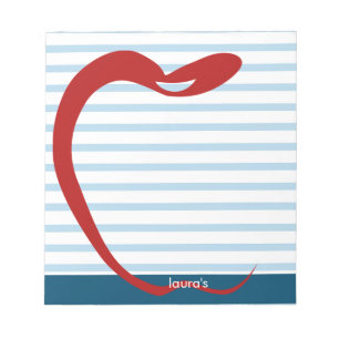 Red Apple Teacher Personalized Blue lines Notepad