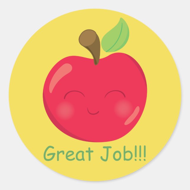 Red Apple Teacher Rewards Classic Round Sticker (Front)