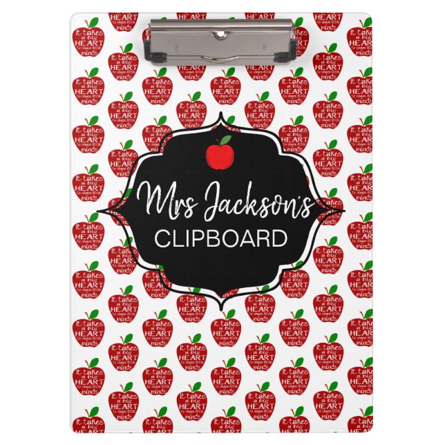 red apple Teacher thank you retirement Nursery Clipboard (Front)