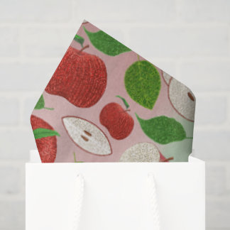 Red Apple Tissue Paper, Cute Apple Print Tissue Paper