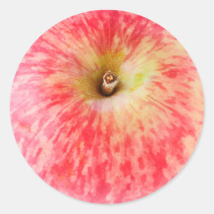Red apple top view classic round sticker