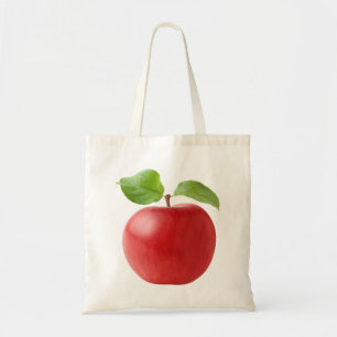 Red apple tote bag