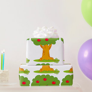 Red Apple Tree Wrapping Paper