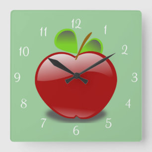Red Apple Wall Clock