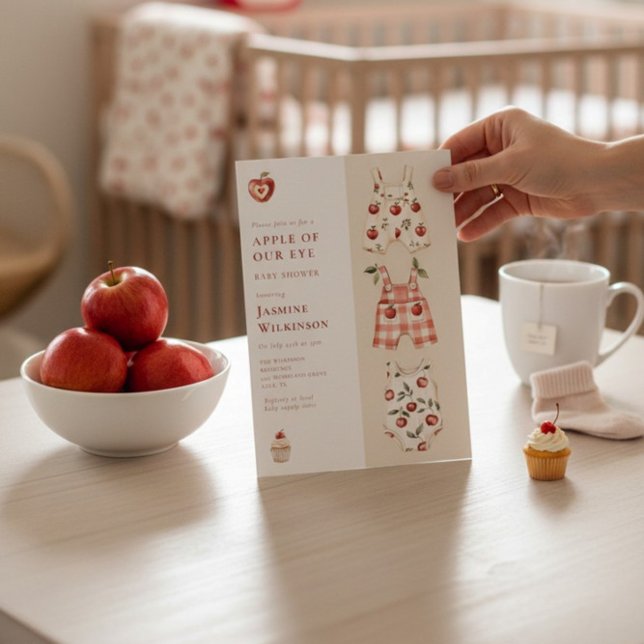 Red Apple Watercolor Baby Shower Invitation (Creator Uploaded)