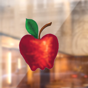 red apple window cling