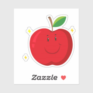 Red Apple with Happy Face