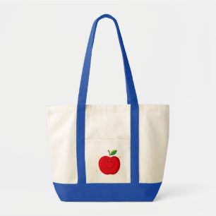 Red Apple with Happy Face Tote Bag