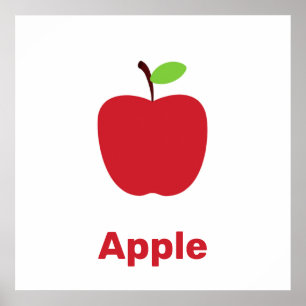 Red apple with words poster