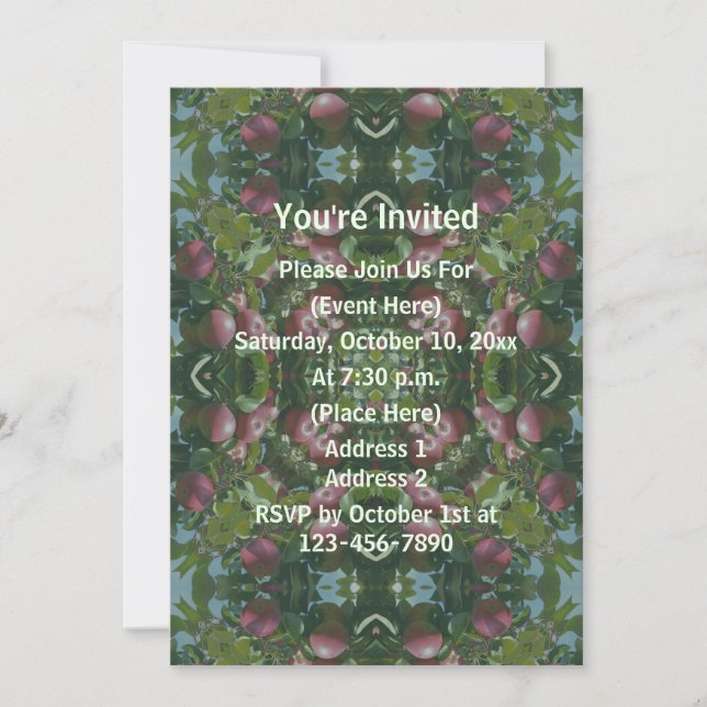 Red Apples Abstract Party Invitation (Front)
