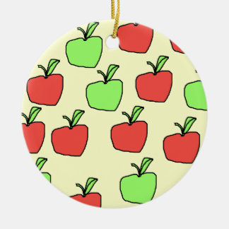 Red Apples and Green Apples, Pattern. Ceramic Tree Decoration