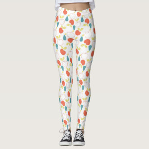 Red Apples & Blue Pears Pattern Leggings