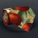 Red Apples Botanical Gold Alphabet Pattern Tie<br><div class="desc">This elegant neck tie features a gold alphabet background with red apples along with sliced ones and green leaves. Wear it in style!! Designed by world renowned artist ©Tim Coffey</div>