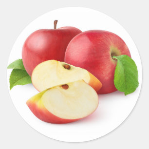 Red apples classic round sticker