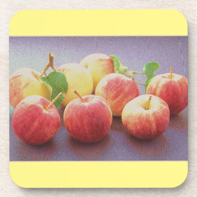 "Red Apples Fruit" Cute Photo. Buy Now Coaster (Front)