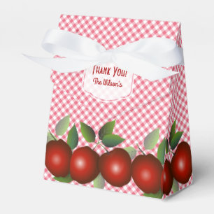 Red Apples Fruit Gingham Favour Box