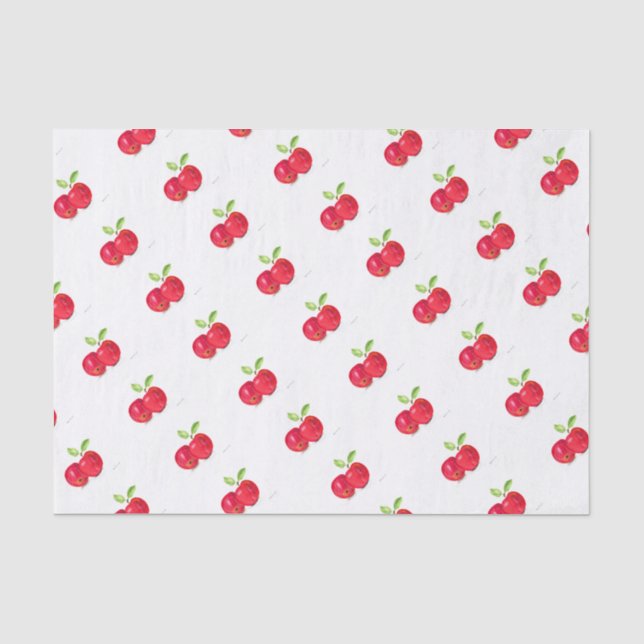 Red apples fruit Teacher Gift Pattern Food  Tissue Paper (Front)