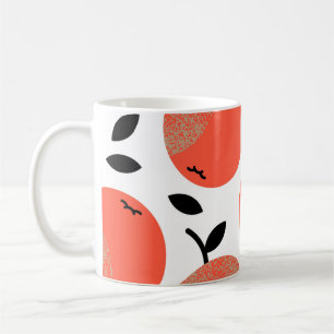 Red Apples: Golden Textured Pattern. Coffee Mug