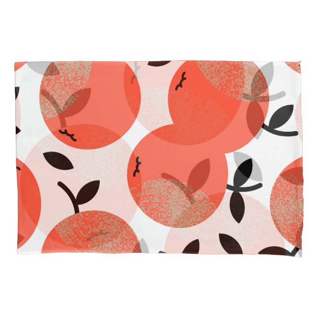 Red Apples: Golden Textured Pattern. Pillowcase (Front)