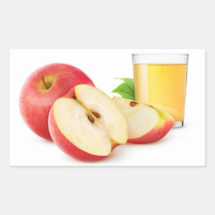 Red apples juice rectangular sticker