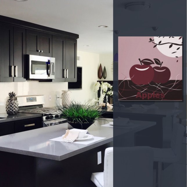 Red Apples Kitchen Square Wall Hanging Canvas Print (Creator Uploaded)