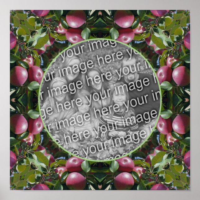 Red Apples Nature Art Frame Create Your Own Photo Poster (Front)